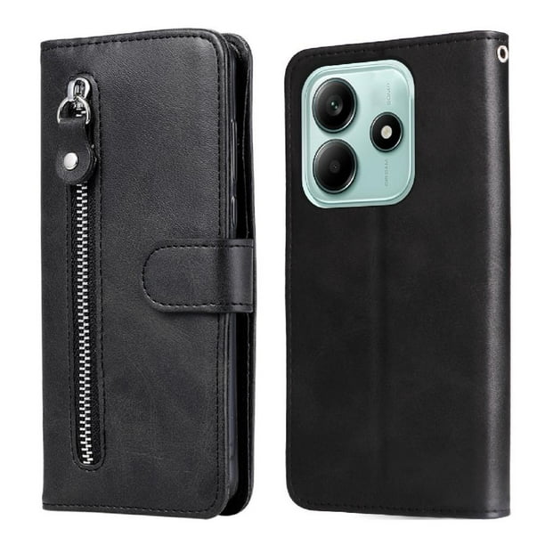 Funda con Cremallera para Xiaomi Redmi Note 14 5G, Carcasa Cartera de Cuero PU con Soporte y Tarjetero
