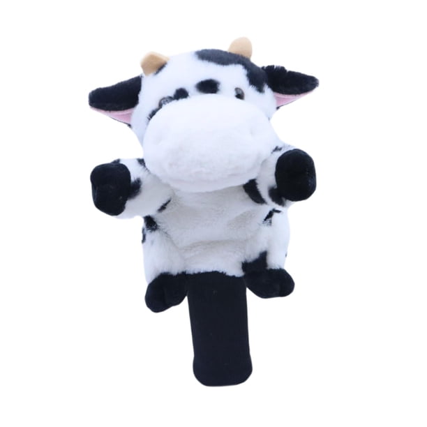 Funda de madera para cabeza de palo de golf de juguete de peluche, protección de transporte de dibujos animados, protección práctica y bonita de acces Vaca