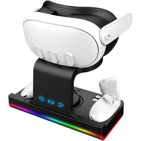 Base De Carga Vr Aaronmei Meta Quest 3 Tipo-C 5V Negro