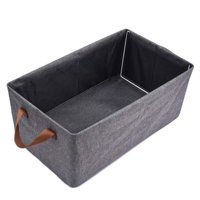 Magideal - Caja De Almacenamiento Con Marco De Metal, Contenedor De Almacenamiento De Ropa Plegable, Grueso Con Asas Resistentes, Organizador De Armario Portátil Gris