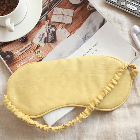 Antifaz Hicoolfun de Lino Amarillo Deciduo 23 × 11 cm