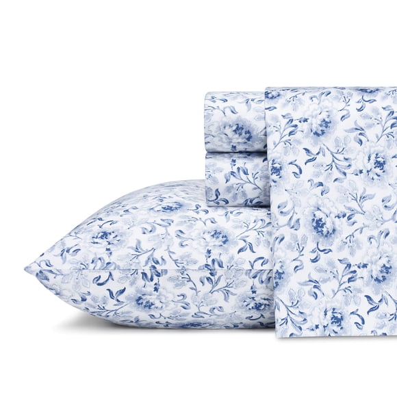 Juego de sábanas Laura Ashley Lorelei azul oscuro 100% algodón King