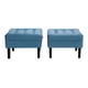 thumbnail image 1 of Set Poufs Wood 2 Cuerpos Felpa Azul Petroleo, 1 of 6