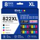 thumbnail image 1 of Juego de 8 Cartuchos de Tinta E-Z Ink Pro 822XL con Chips Mejorados, 1 of 9
