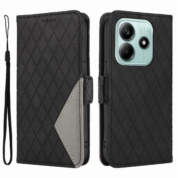 Funda Cartera para Xiaomi Redmi Note 14 5G con Tarjetero Soporte y Correa Negro