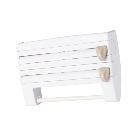 Bothyi - Dispensador De Papel De Aluminio Montado En La Pared, Organización De Papel De Aluminio Para El Hogar, Cocina, Color Blanco