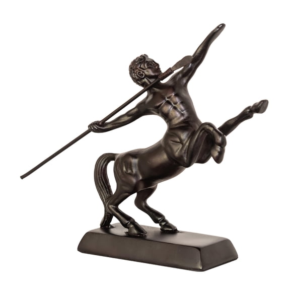 Estatua de centauro de Meyda, obra de arte hecha a mano en hierro de 18 cm de altura