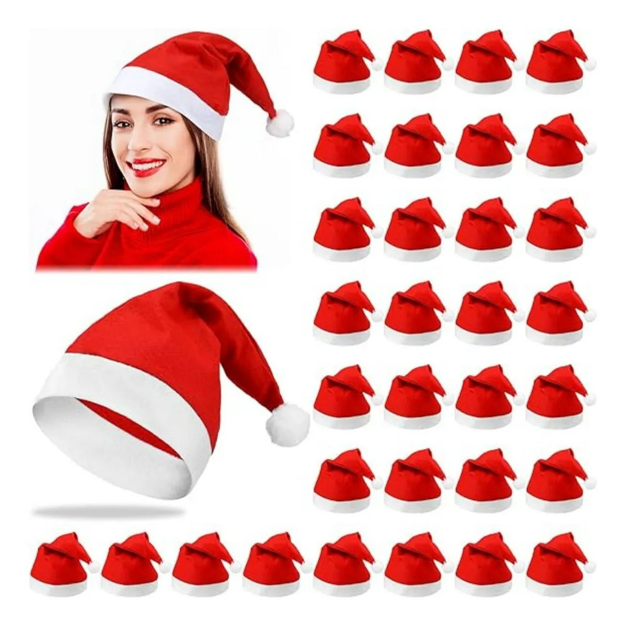 Genérica - Pack 20 Gorro Viejo Pascuero Gorro Navidenos Gorro Pascuero Rojo