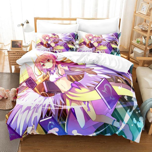 Home Textiles No Game No Life Bedding Set Cartoon Anime three-piece set Adult Kid Bedroom Duvet cover Sets Kawaii Girls Bed Sheets