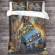 thumbnail image 2 of Juego De Ropa De Cama Con Estampado De Monstruos Impreso En 3d Para Niños Y Adultos Funda Nórdica Con Estampado De Coche Vintage Y Fundas De Almohada Funda De Microfibra Con Estampado De D, 2 of 3