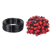 Genérica - 100Mts Cañeria Plansa Poliet 1/2 Pulgada + Gotero Rojo 100Un