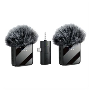 Novystor - Micrófono Doble Inalámbrico Con Receptor 3 En 1 Universal