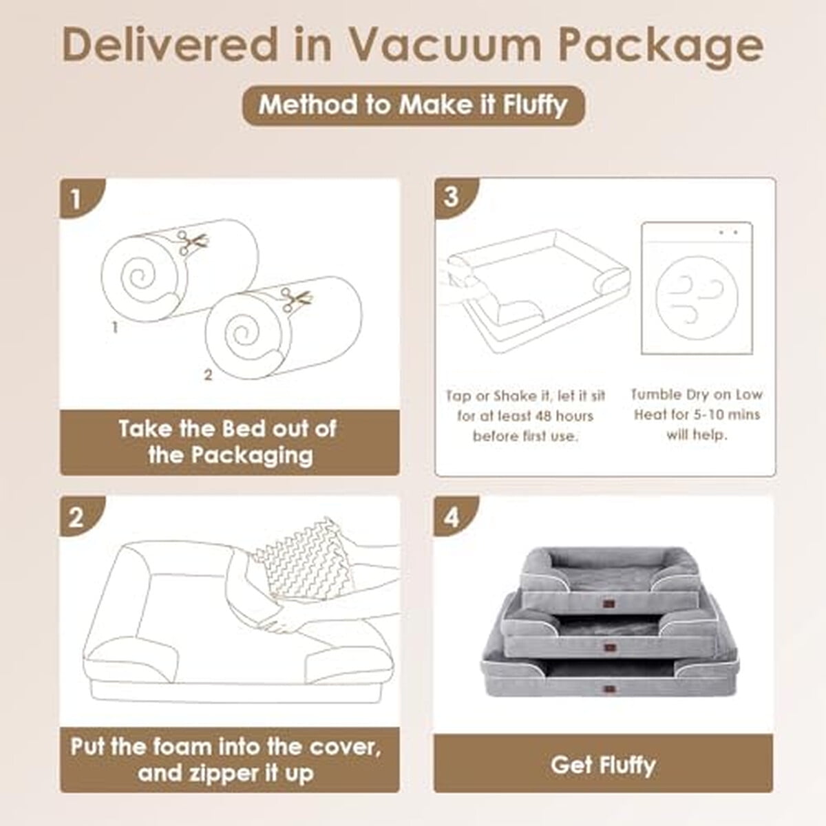 Cama Ortopédica Para Perro Eheyciga Grande Memory Foam Impermeable