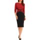 thumbnail image 2 of Vestido Tubo de Mujer INSPIRE CHIC Contraste de Color Bodycon Midi para Trabajar L Rojo, 2 of 6