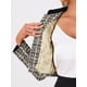 thumbnail image 5 of INSPIRE CHIC Chaqueta Corta de Tweed para Mujer con Cuello Mao, Doble Botonadura, Elegante Blazer de Cuadros para Oficina, Talla XL, Caqui Claro, 5 of 6