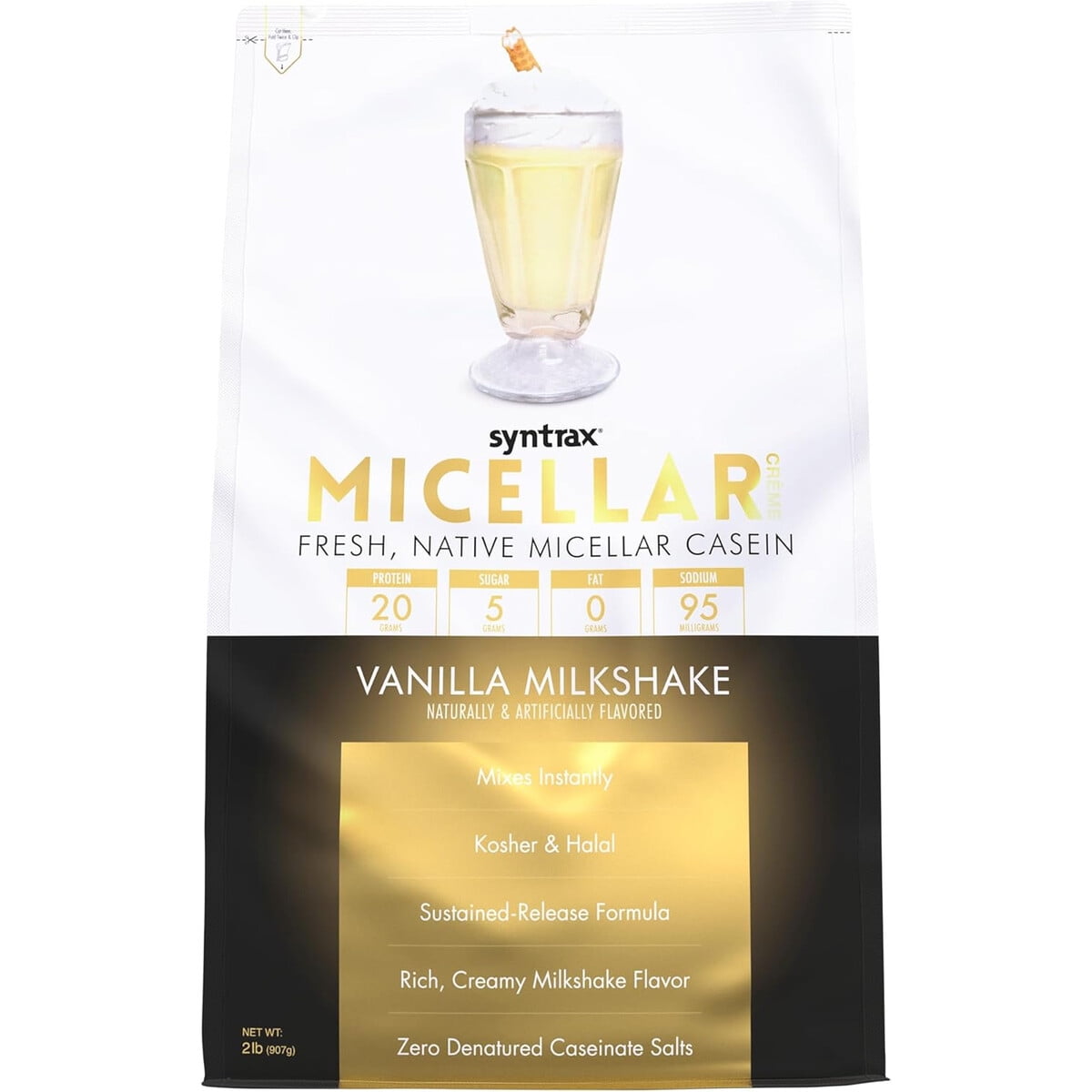Proteína Syntrax Micellar Creme Vainilla 2 Lb Sin Grasa