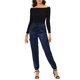 thumbnail image 2 of INSPIRE CHIC Pantalones Casuales de Satén Cargo Joggers de Cintura Alta con Cintura Elástica para Mujer Regreso a Clases L Azul Real, 2 of 6