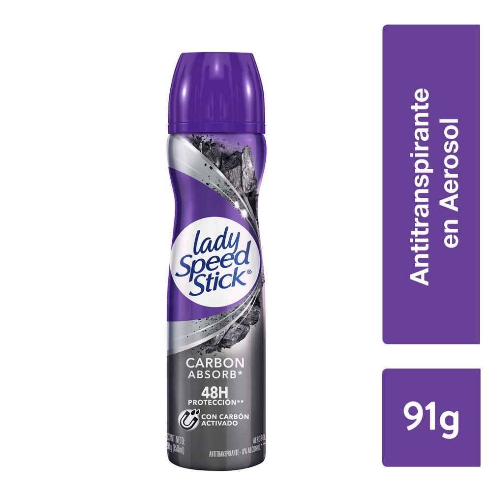 Desodorante Spray Carbon Absorbente 91 g Lady Speed Stick