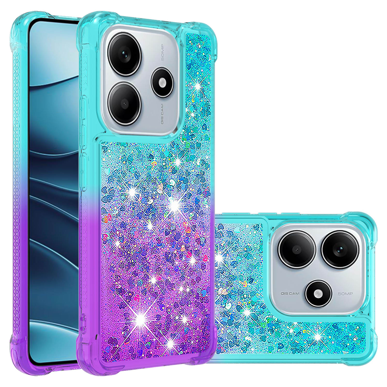 Foxdock - Funda Para Xiaomi Redmi Note 14 5G Con Diseño Gradiente Y Brillo Líquido Antigolpes Tpu