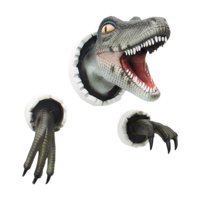 Magideal - Esculturas De Dinosaurios Montadas En La Pared 3D, Estatuas De Cabeza De Dinosaurio De Resina, Decoración Del Hogar Para Puerta Principal, Oficina, Ti Azul