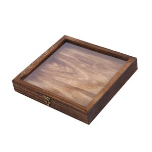 Magideal - Vitrina De Especímenes, Caja De Almacenamiento De Joyería De Madera, Decoración De Escritorio, Escaparate De Flores Secas De Diseño Retro Rectangular 30 Cm X 30 Cm X 45 Cm