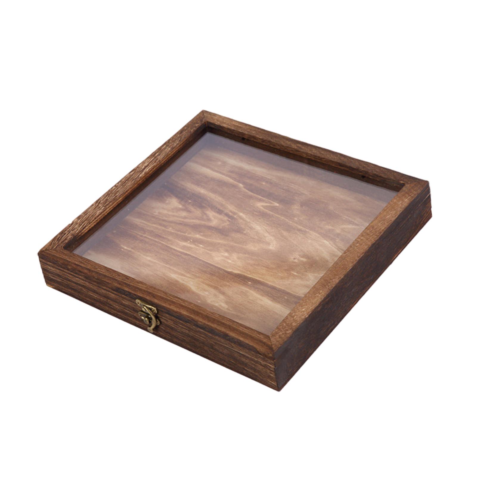 Magideal - Vitrina De Especímenes, Caja De Almacenamiento De Joyería De Madera, Decoración De Escritorio, Escaparate De Flores Secas De Diseño Retro Rectangular 30 Cm X 30 Cm X 45 Cm