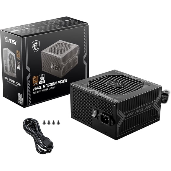 FUENTE DE PODER MSI 750W 80 PLUS BRONCE ATX 3.0 PCIE 5.0 P/N MAGA750BNPCIE5