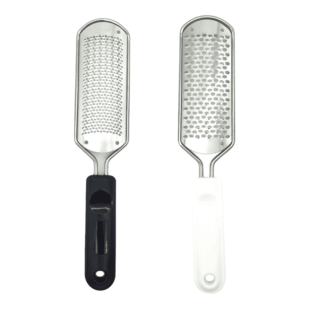 2 limas colosales para pies, removedoras de callos de acero inoxidable para talón.