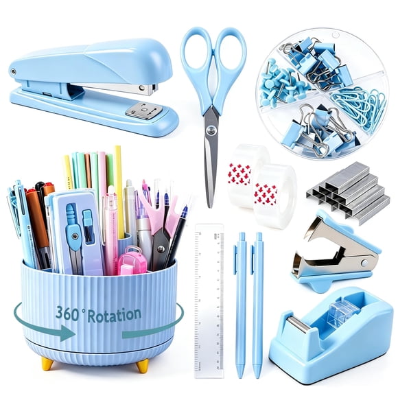 CADDY Gawsey Set Organizador de Escritorio Azul de Papelería