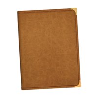Magideal - Cubierta De Menú, Carpeta De Menú, 4 Páginas, Elegante Cubierta Transparente, Pu, 24,4 X 32,3 Cm, Libro De Menú Para Cafetería, Bar, Fiesta, Boda Marrón