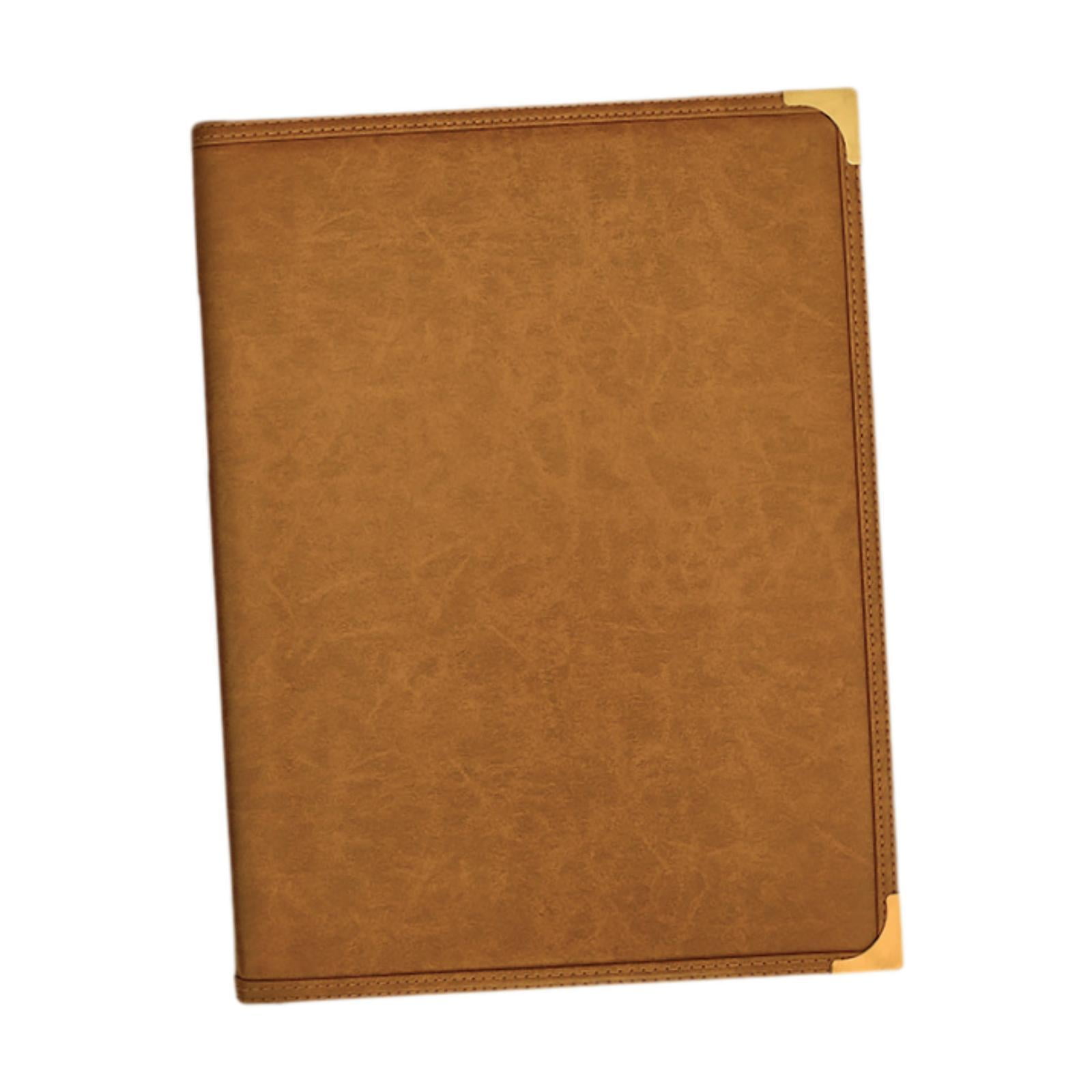 Magideal - Cubierta De Menú, Carpeta De Menú, 4 Páginas, Elegante Cubierta Transparente, Pu, 24,4 X 32,3 Cm, Libro De Menú Para Cafetería, Bar, Fiesta, Boda Marrón