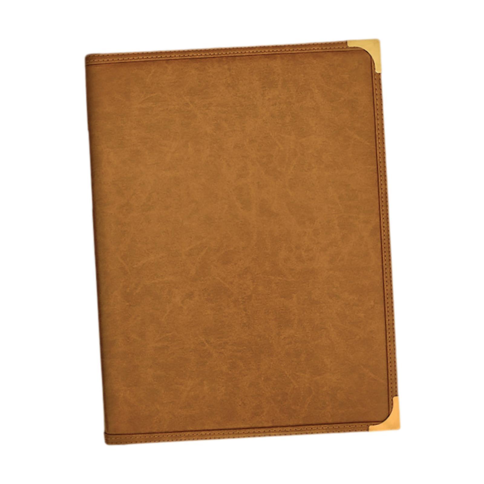 Magideal - Cubierta De Menú, Carpeta De Menú, 4 Páginas, Elegante Cubierta Transparente, Pu, 24,4 X 32,3 Cm, Libro De Menú Para Cafetería, Bar, Fiesta, Boda Marrón