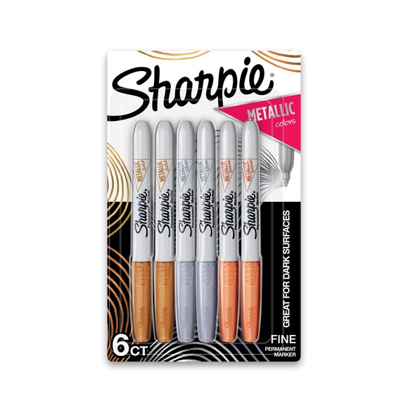 Rotuladores permanentes SHARPIE Metallic Fine Point, 6 unidades