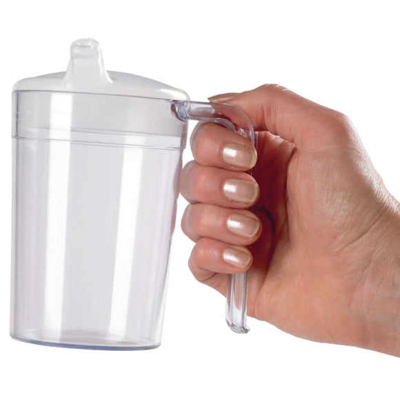 Taza Homecraft de policarbonato transparente, irrompible, con 2 tapas, 400 ml