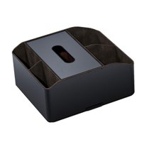 Ioensy - Organizador De Compartimento Central Para Coche, Piel Sintética Negra, Para Tarjeta, Gafas De Sol, Teléfono