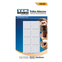 Fieltros Adhesivos Cuadrado 22Mm Blanco 16Un. - Tekbond