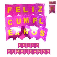 Banderín Feliz Cumpleaños Rosado  Party Express