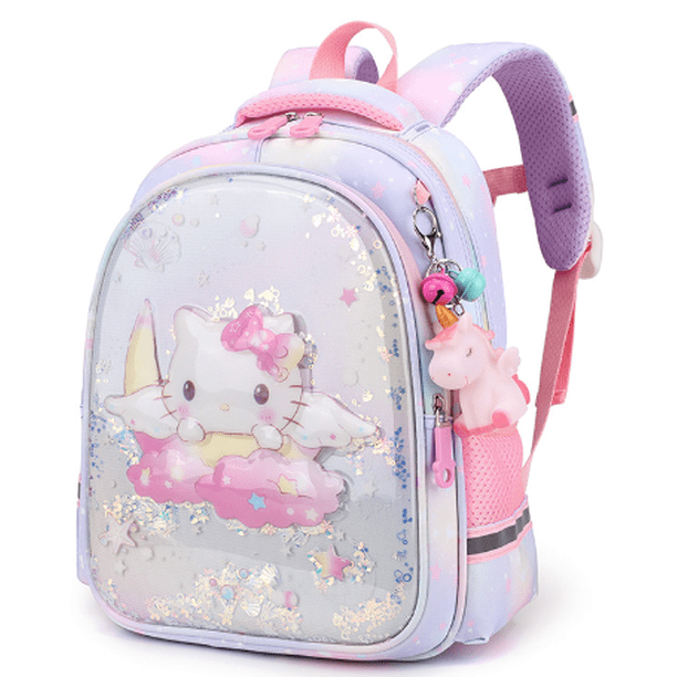 New Mermaid Bag Cartoon Kids Schoolbag Mermaid Pink Cat School Bag Beg Sekolah Girl Boy Backpack for 3-7 Years