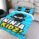 thumbnail image 3 of Niños Ninja Conjunto de sábanas temático, trío de piezas, cómodo y amigable con la piel, diseño único, regalo de decoración para el hogar para familiares, amigos y fans, 90 cm * 190 cm, 3 of 6