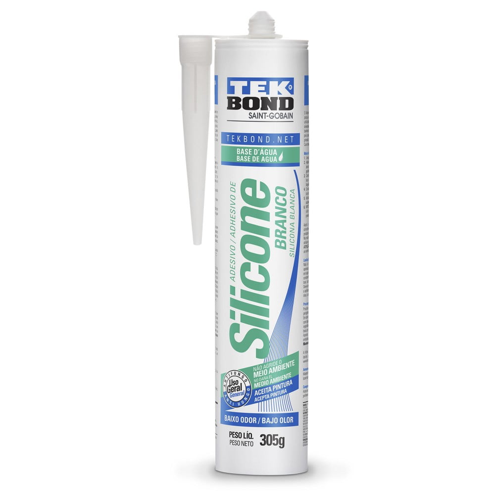 Silicona Al Agua Pintable Blanca 305grs. - Tekbond