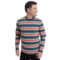 Kotting - Polera Jersey Listada Cuello Redondo Verde Verde 3Xl