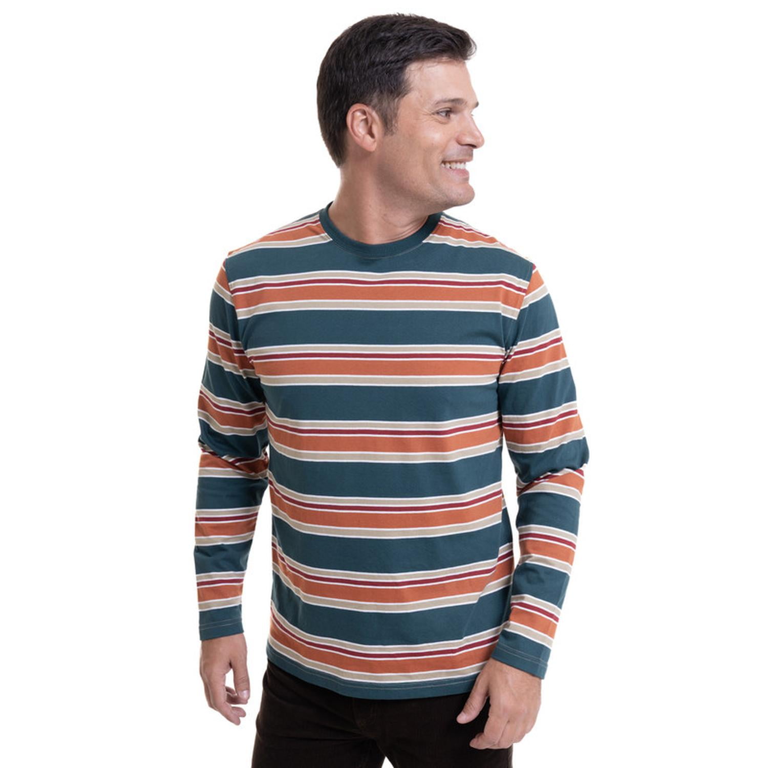 Kotting - Polera Jersey Listada Cuello Redondo Verde Verde 3xl