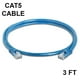 thumbnail image 1 of Cable de transferencia de datos CAT5 de 3 pies, Ethernet, LAN, CAT5e, puerto RJ45, cable de conexión de red, enrutador de Internet, color azul, 1 of 2