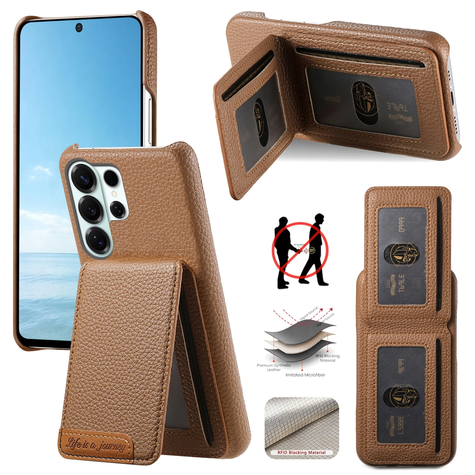 Funda Foxdock Para Samsung Galaxy S26 Ultra Resistente Al Agua, Antihuella, Soporte Ajustable Y Rfid-marrón
