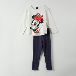 Conjunto Niña Minnie Red Bow Blanco Disney