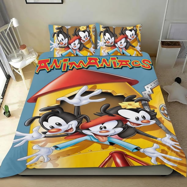 Animaniacs Conjunto de sábanas temático, trío de piezas, cómodo y amigable con la piel, diseño único, regalo de decoración para el hogar para familiares, amigos y fans,173cm *218cm