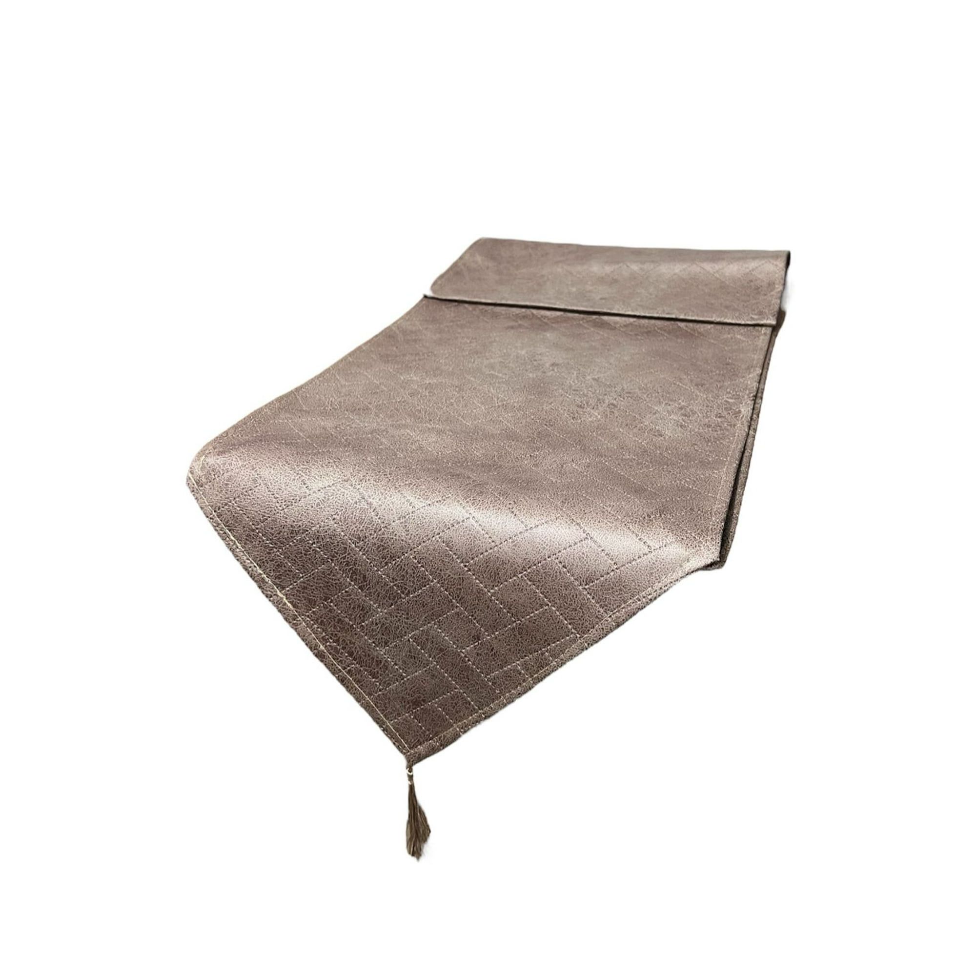 Oem - Mantel Camino De Mesa Con Pompon Cuero Sintetico 180x35cm