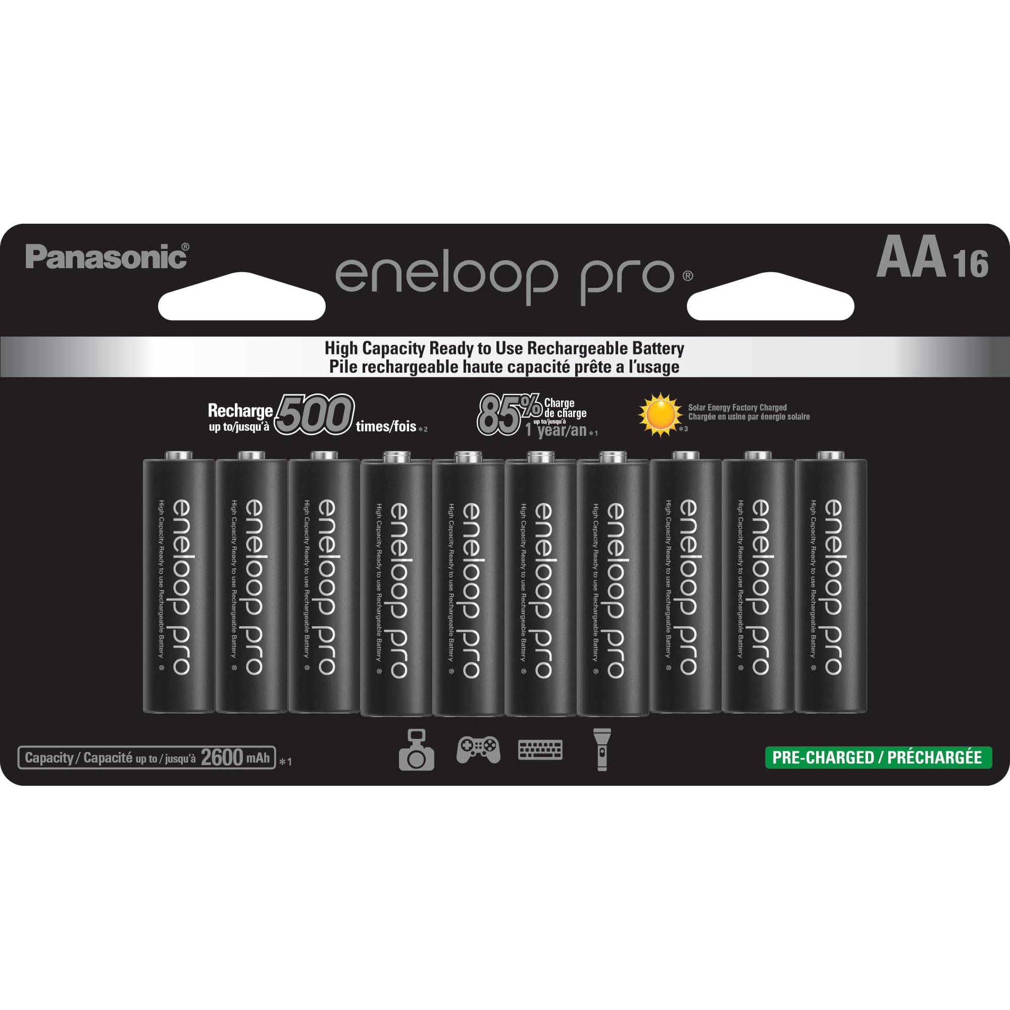Baterías Recargables Eneloop Panasonic Bk-3hcca16fa Pro Aa