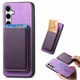 thumbnail image 4 of Funda de Cuero Magnética con Tarjetero para Samsung Galaxy S24 Plus Cubierta Delgada Morado, 4 of 5
