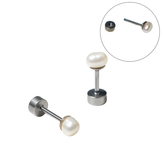 Aros Marisa perlas de rio 3mm titanio ASTM F136 Riviere